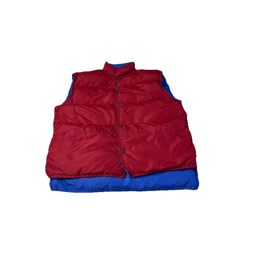 Vintage 80‎ Puffer Vest Mens Prime Northern Goose Down Reversible Blue red M 2h2